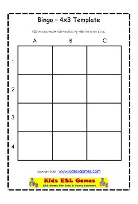 bingo worksheets for grammar and vocabulary games